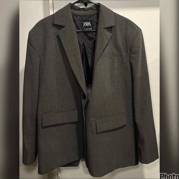 SIZE MEDIUM WOMENS ZARA SHOULDER PAD VENTED BLAZER - Picture 2 of 11
